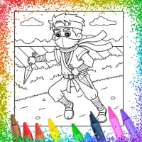 Ninja Coloring Book Glitter