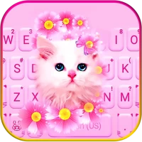 Pink Flowers Kitten Theme