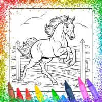 Horse & Unicorn Coloring Book