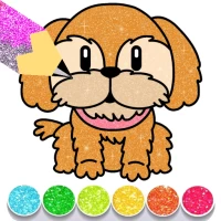 Cute Dog Coloring Glitter