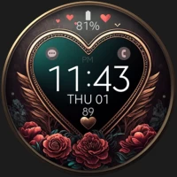 Love Rose digital watch face